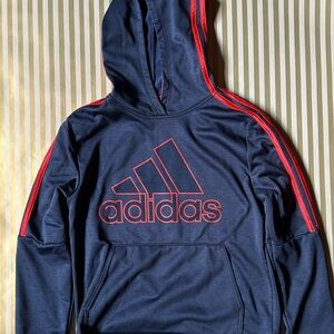 Adidas Navy Hoodie with Red Accents